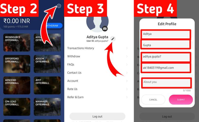 Profile completing process