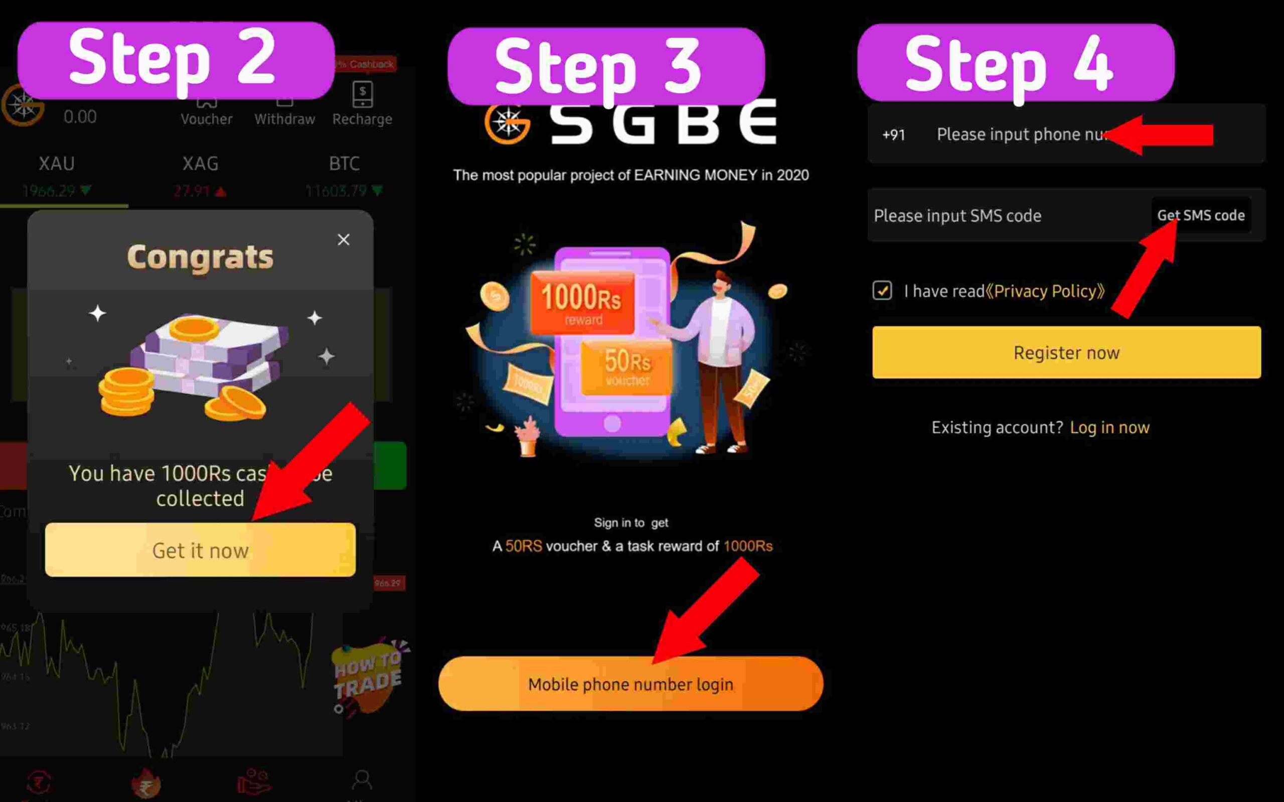 Signup Process Of SGBE