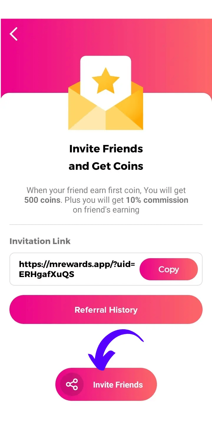 MRewards app Refer & Earn